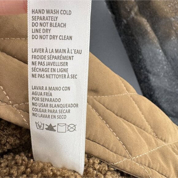 Good American Women's Oversized Quilted Shacket 3/4 (L/XL) Light Brown Outdoor - Picture 7 of 13